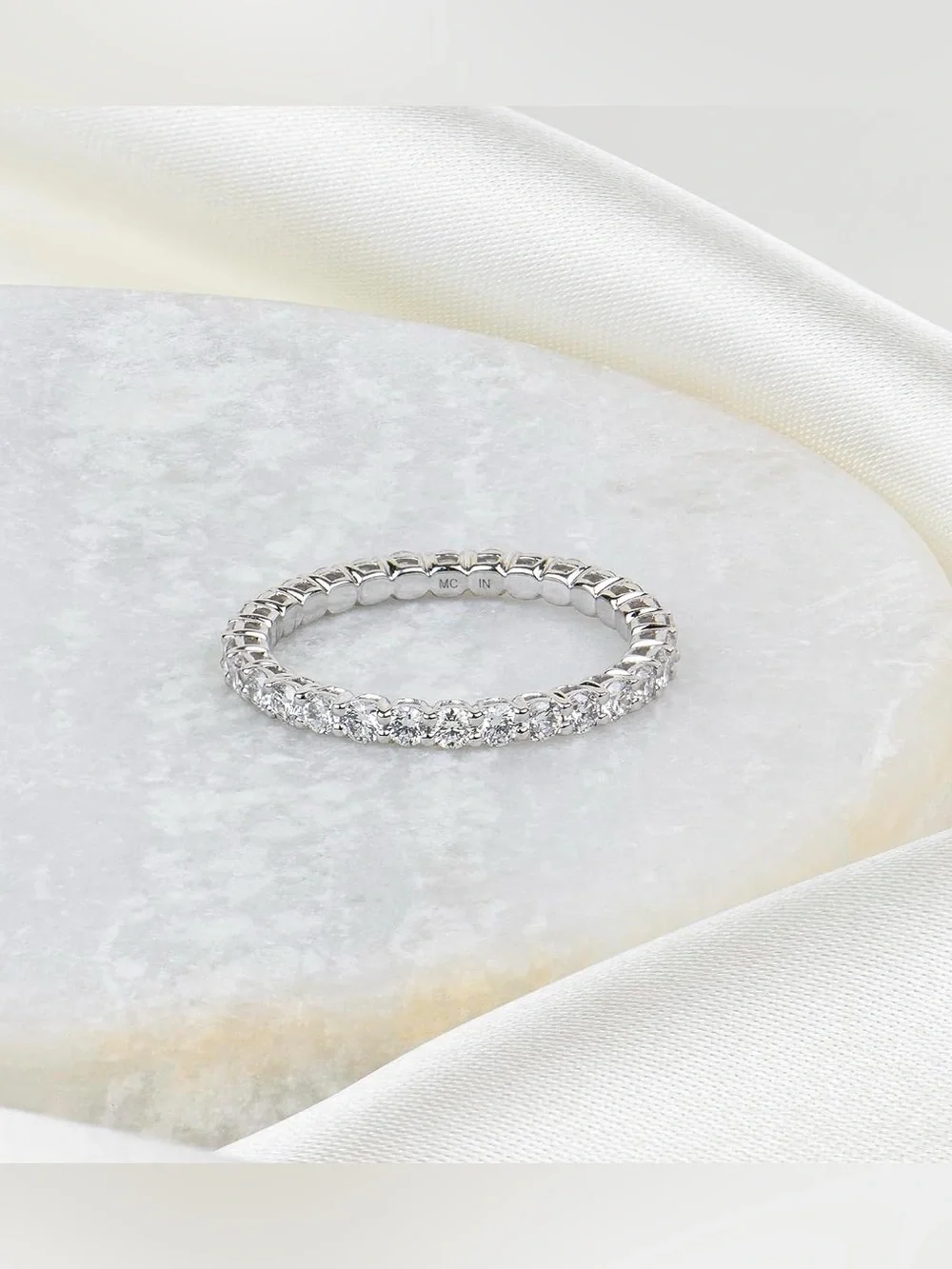 1 CTW Diamond Eternity Band Solid 14K Gold VS1 VS2 G-H Stackable Ring Women